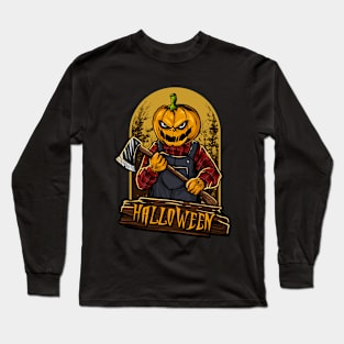 Halloween pumpkin head terror Long Sleeve T-Shirt